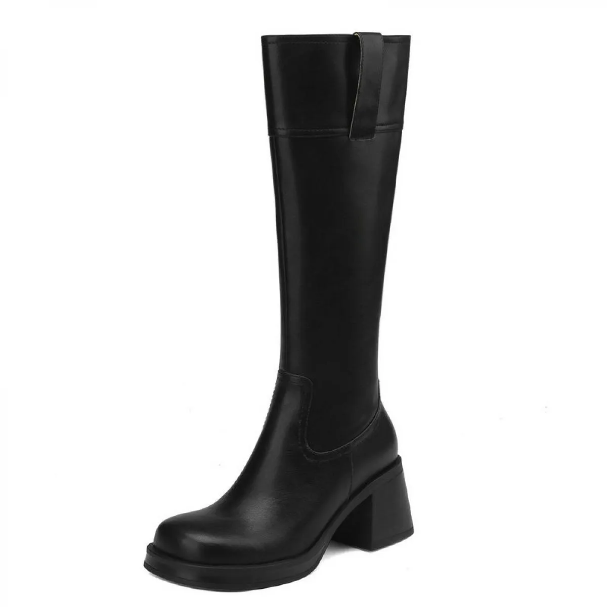 2024 stivali alti al ginocchio da donna nuovo arrivo autunno inverno tacchi alti spessi in vera pelle scarpe da sera da festa di