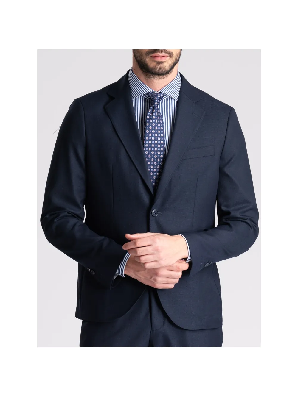 Abito da uomo in fresco lana armaturato blu