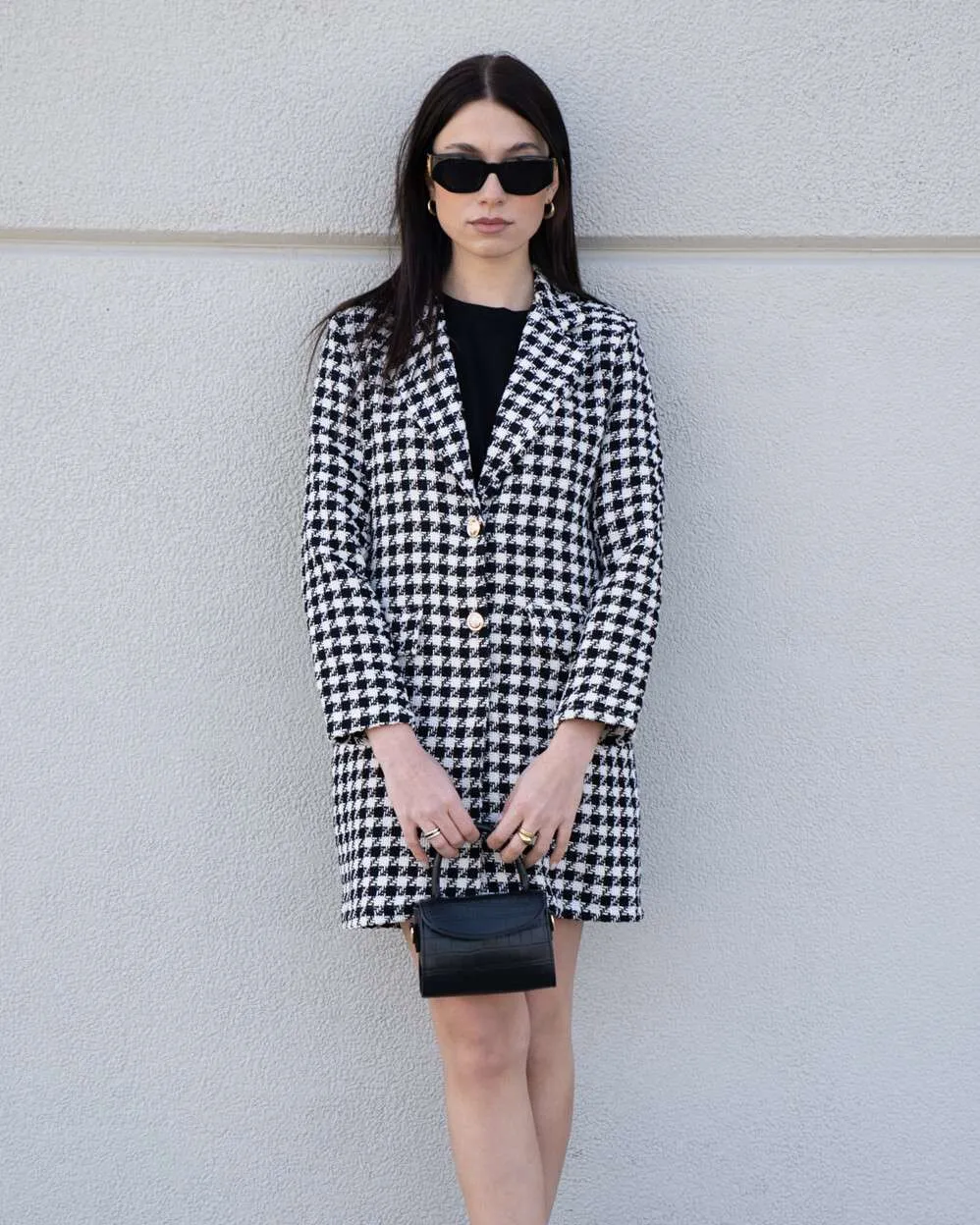 Abito giacca in tweed - Bianco e nero