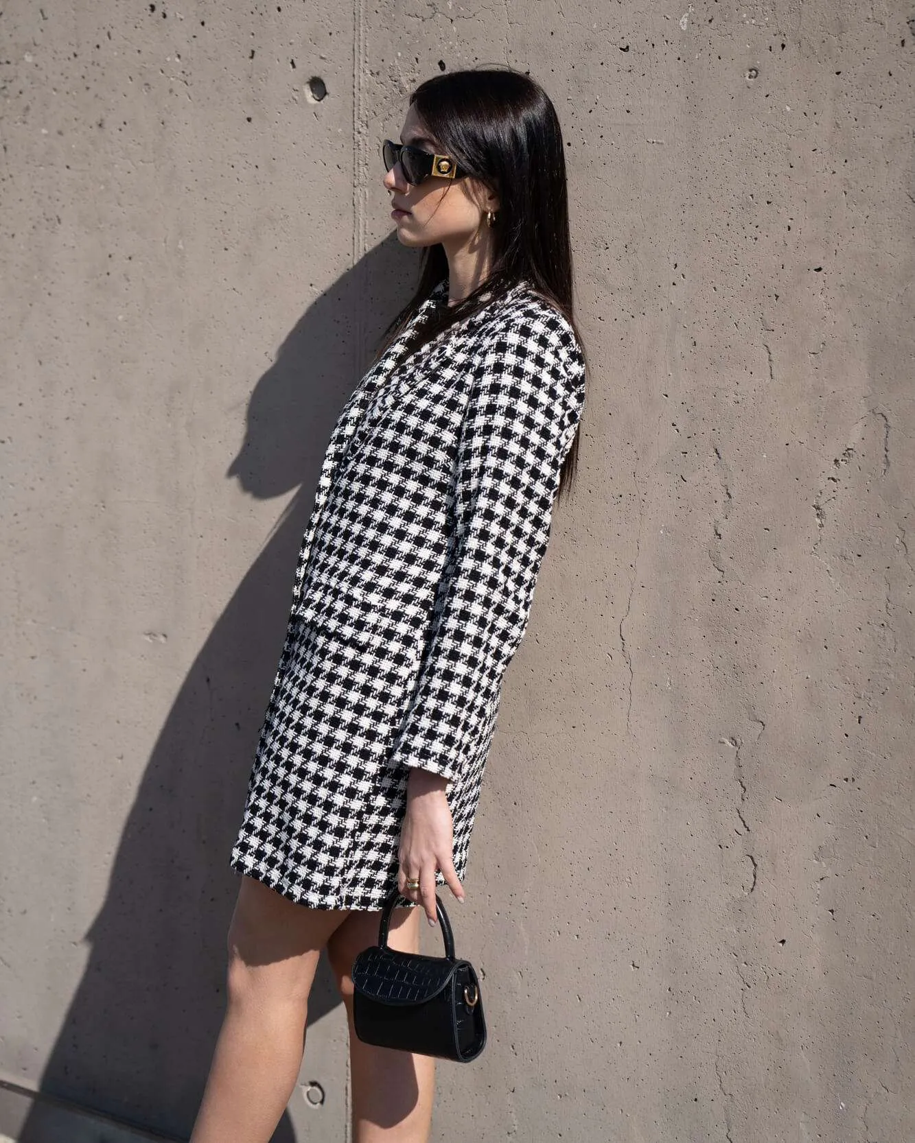 Abito giacca in tweed - Bianco e nero