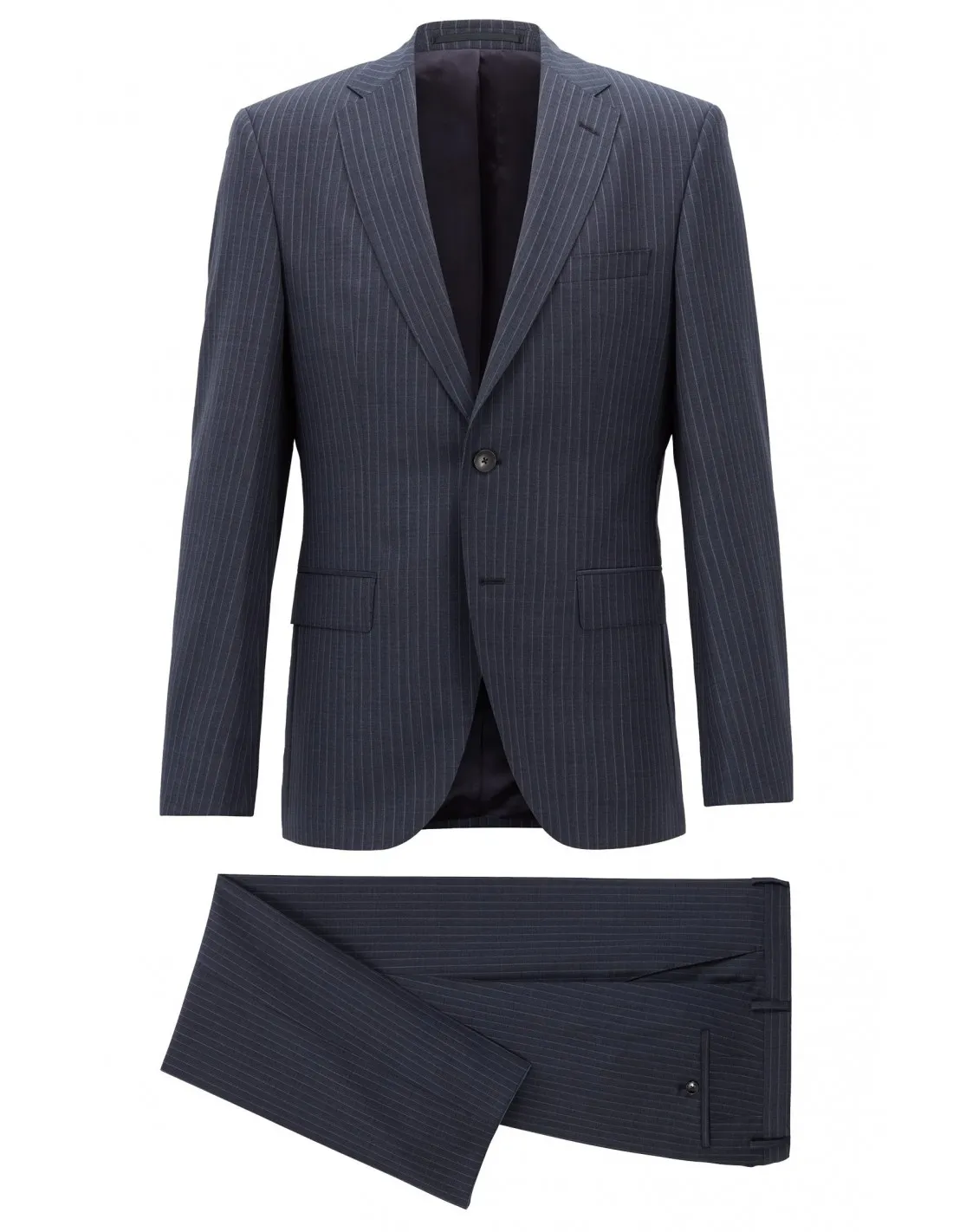 Abito in lana sallietta gessato blu / Nero