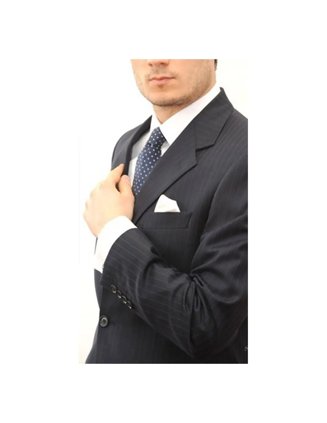 Abito in lana sallietta gessato blu / Nero