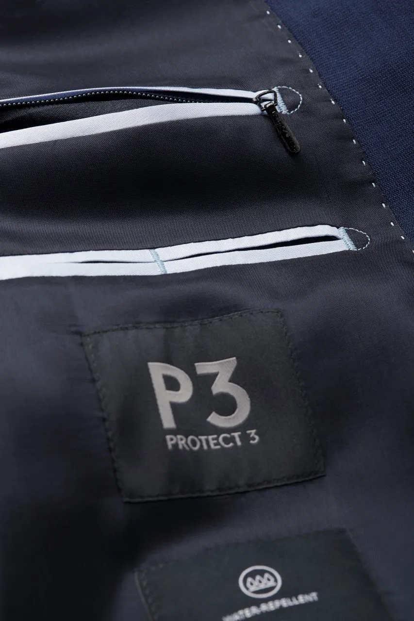 Abito in lana stretch digel protect3 blu marine drop quattro corto