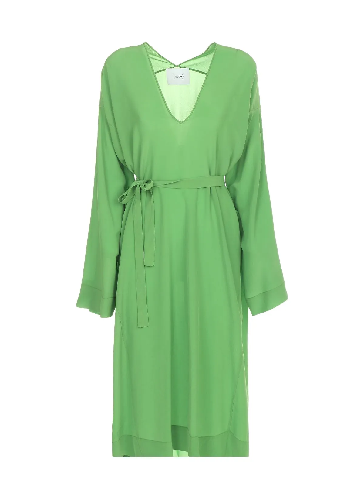 ABITO LUNGO VERDE IN SETA
