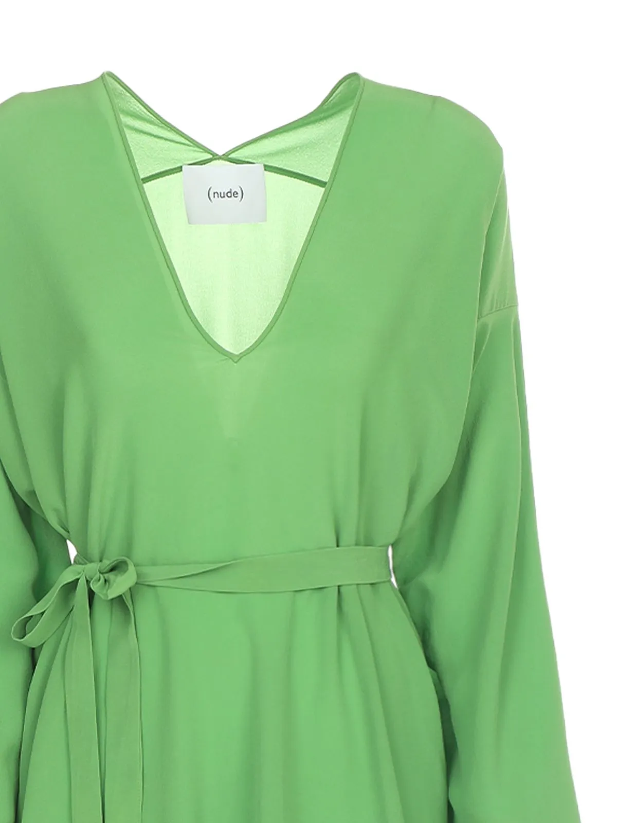 ABITO LUNGO VERDE IN SETA