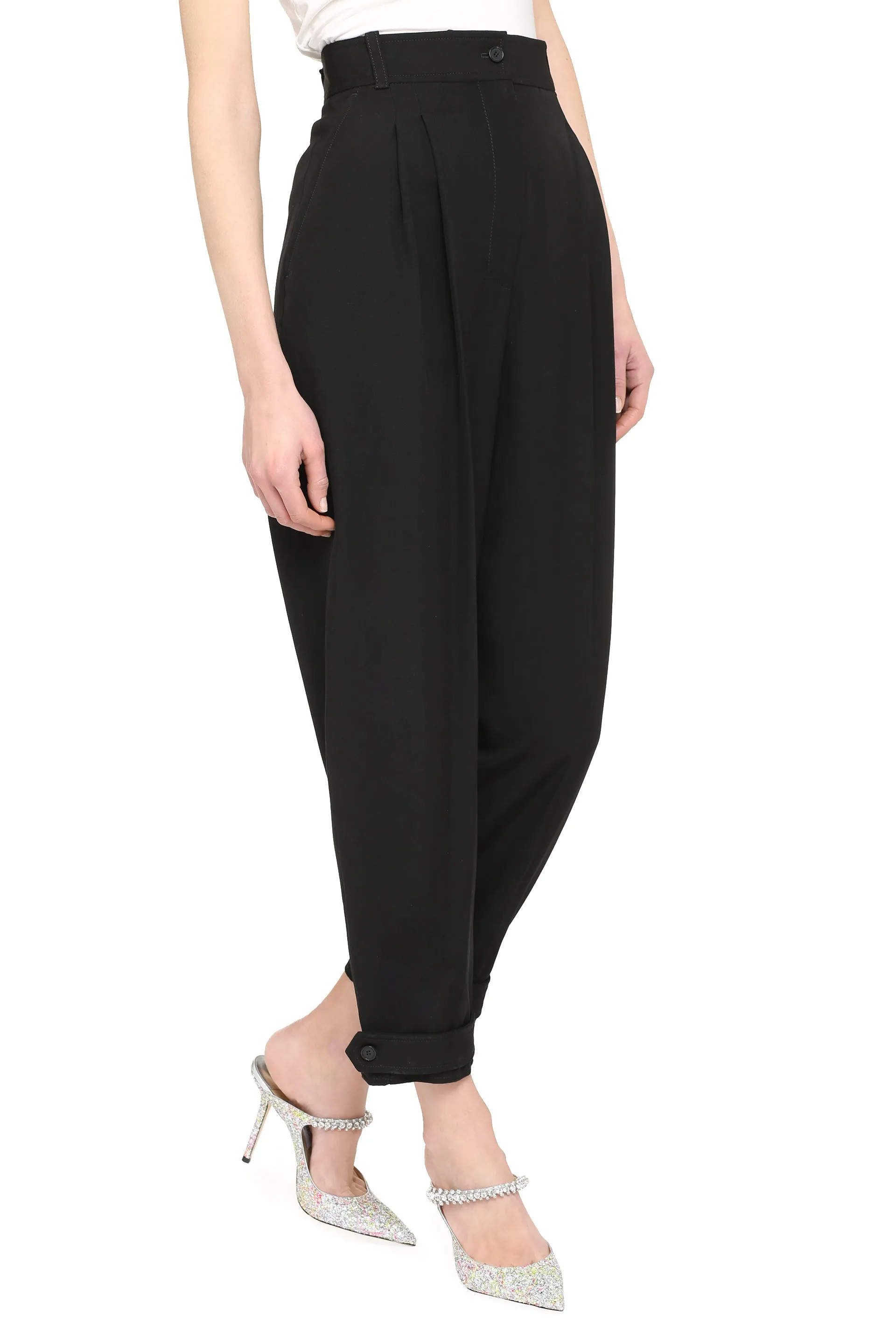 Alexander McQueen Pantaloni in misto lana