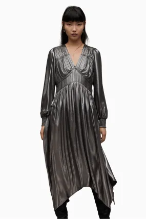 AllSaints - Estelle - Abito Dettagli metallizzati