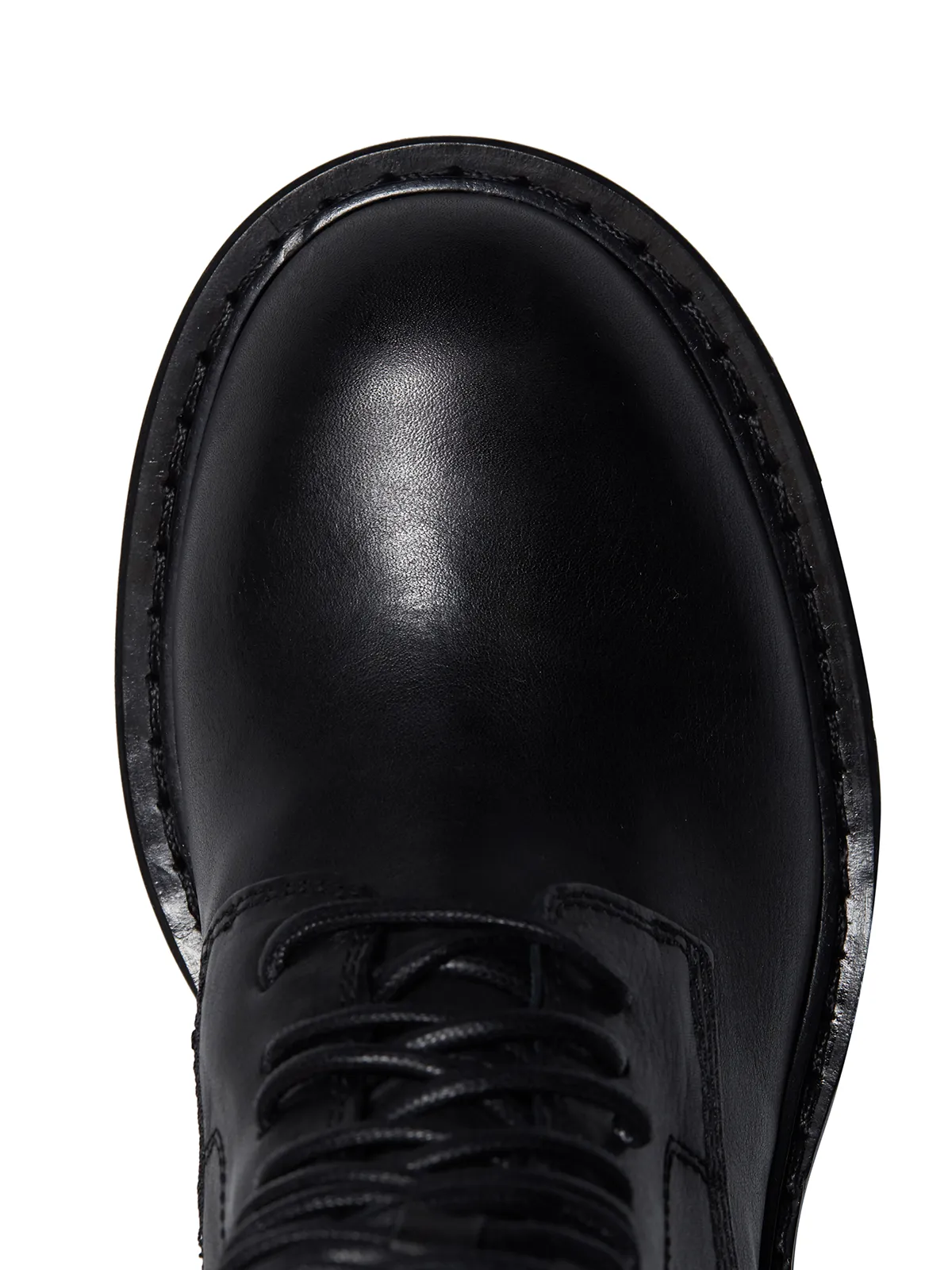 ANN DEMEULEMEESTER  STIVALE COMBAT IN PELLE 