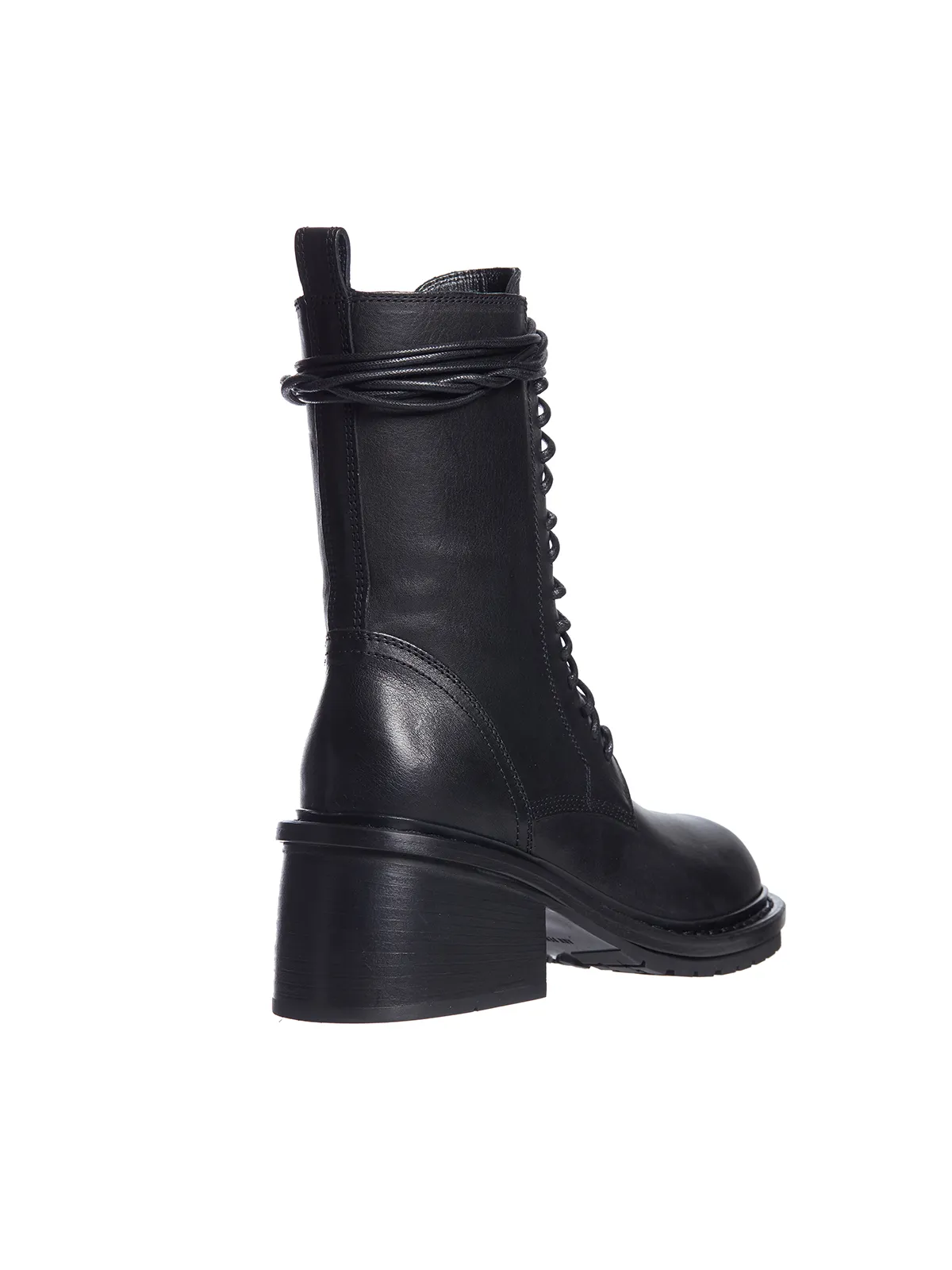 ANN DEMEULEMEESTER  STIVALE COMBAT IN PELLE 