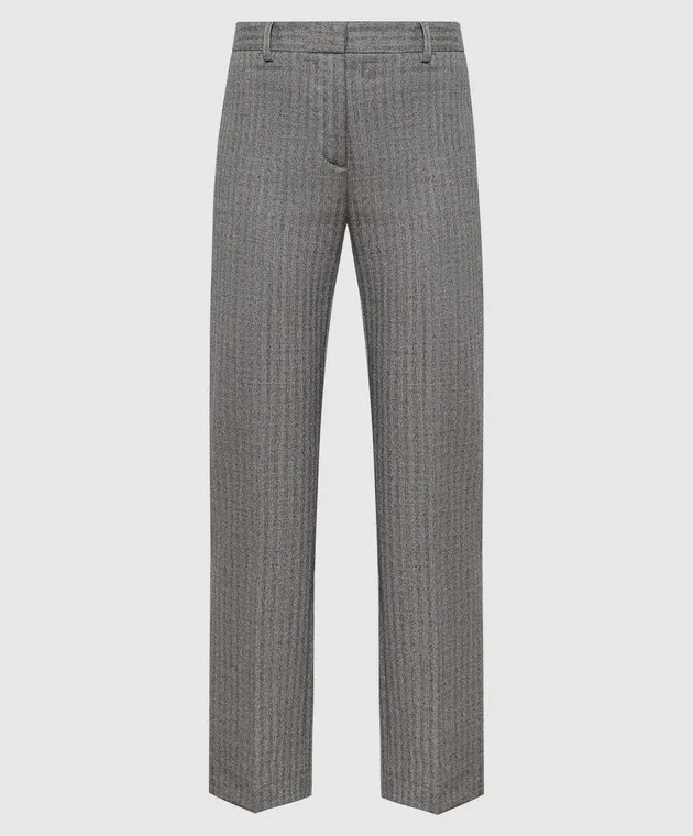 Ballantyne Pantaloni in lana fantasia grigia BLTS37DWR05