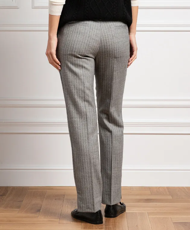 Ballantyne Pantaloni in lana fantasia grigia BLTS37DWR05