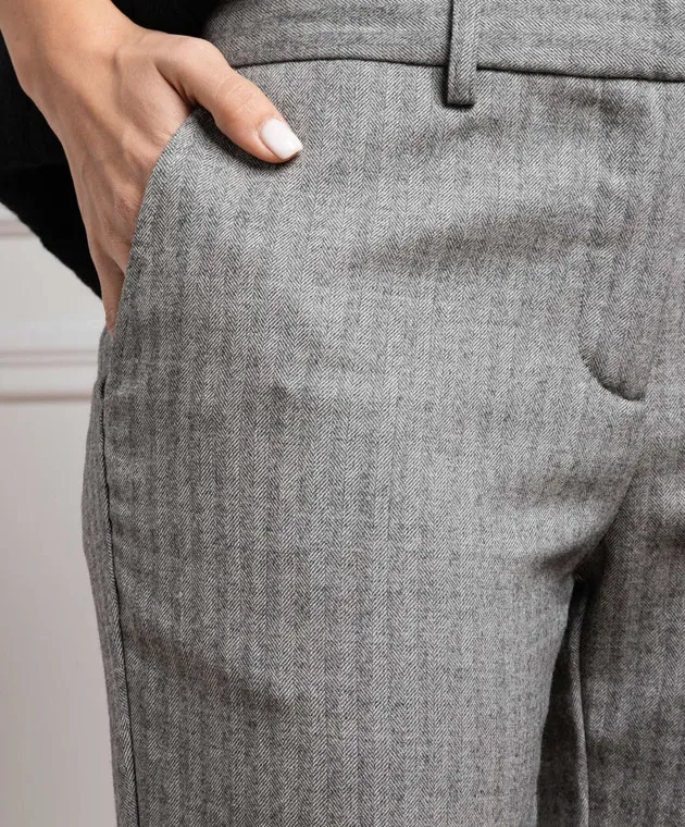 Ballantyne Pantaloni in lana fantasia grigia BLTS37DWR05