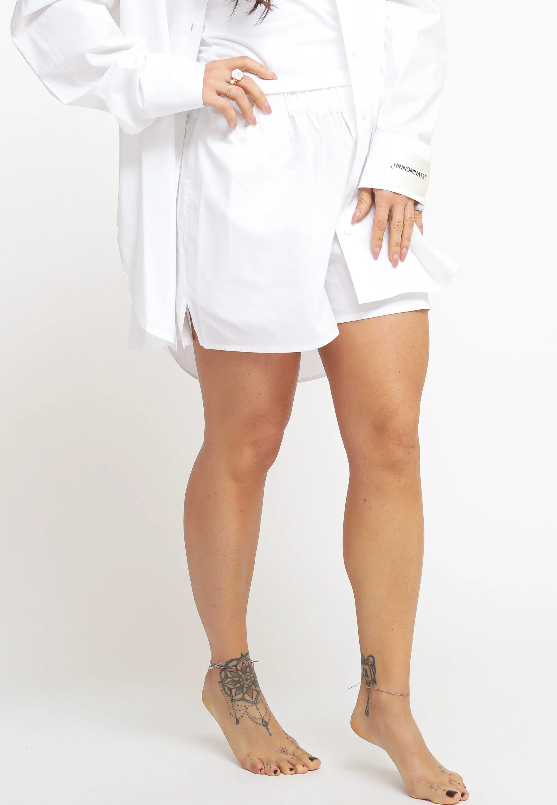 Bermuda In Cotone Con Etk - Bianco