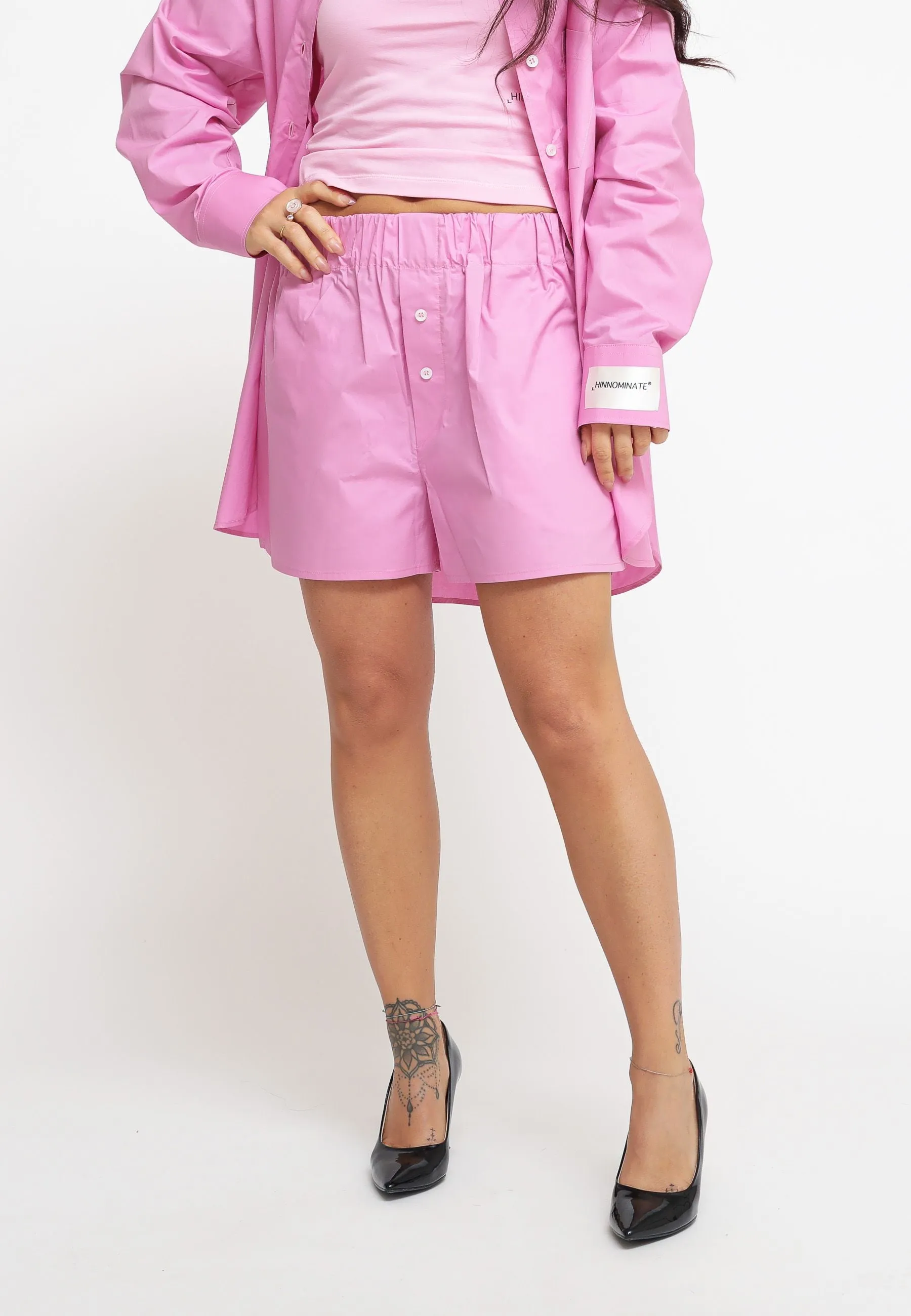 Bermuda In Cotone Con Etk - Rosa Bonbon