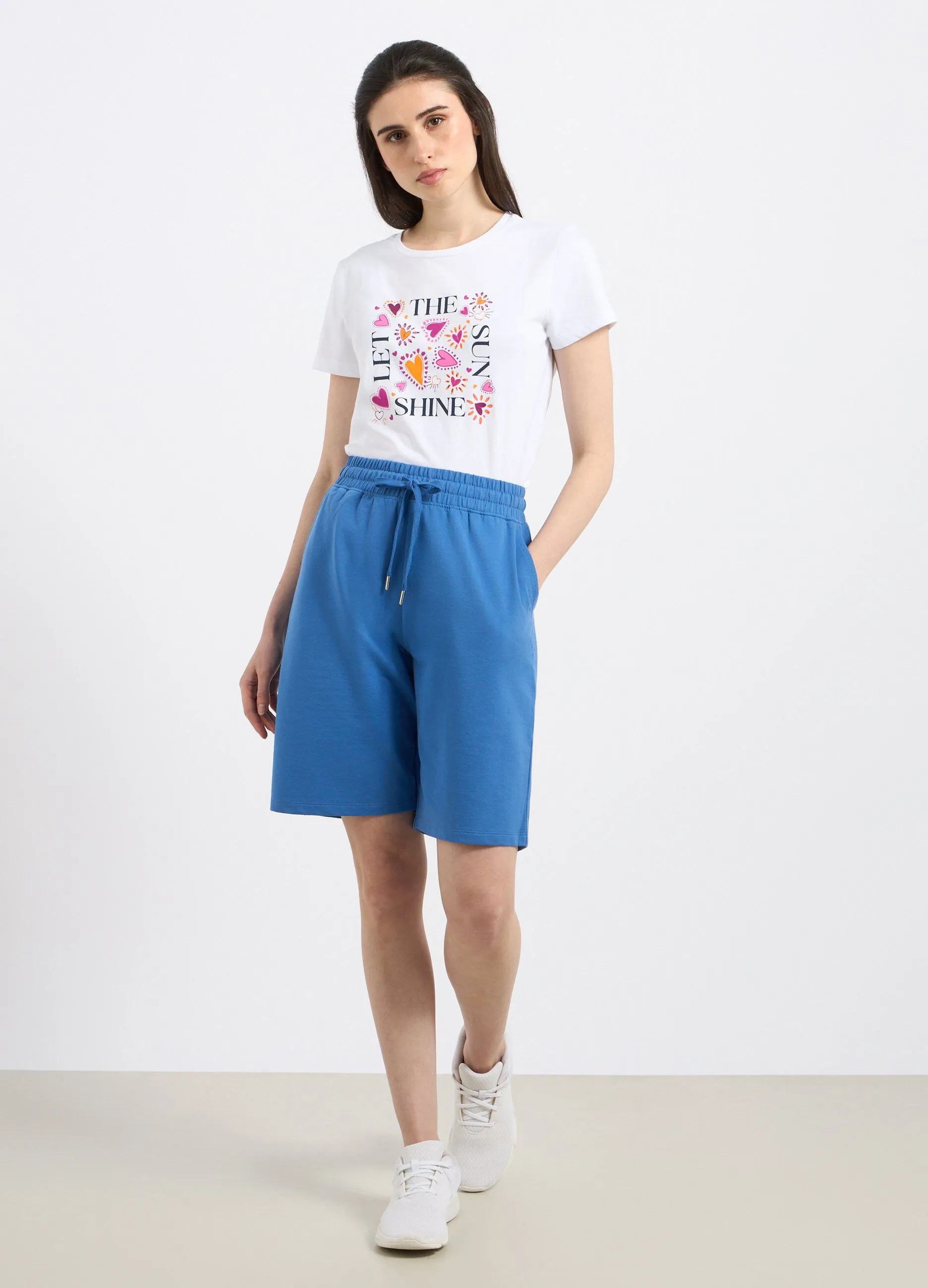 Bermuda in misto cotone donna