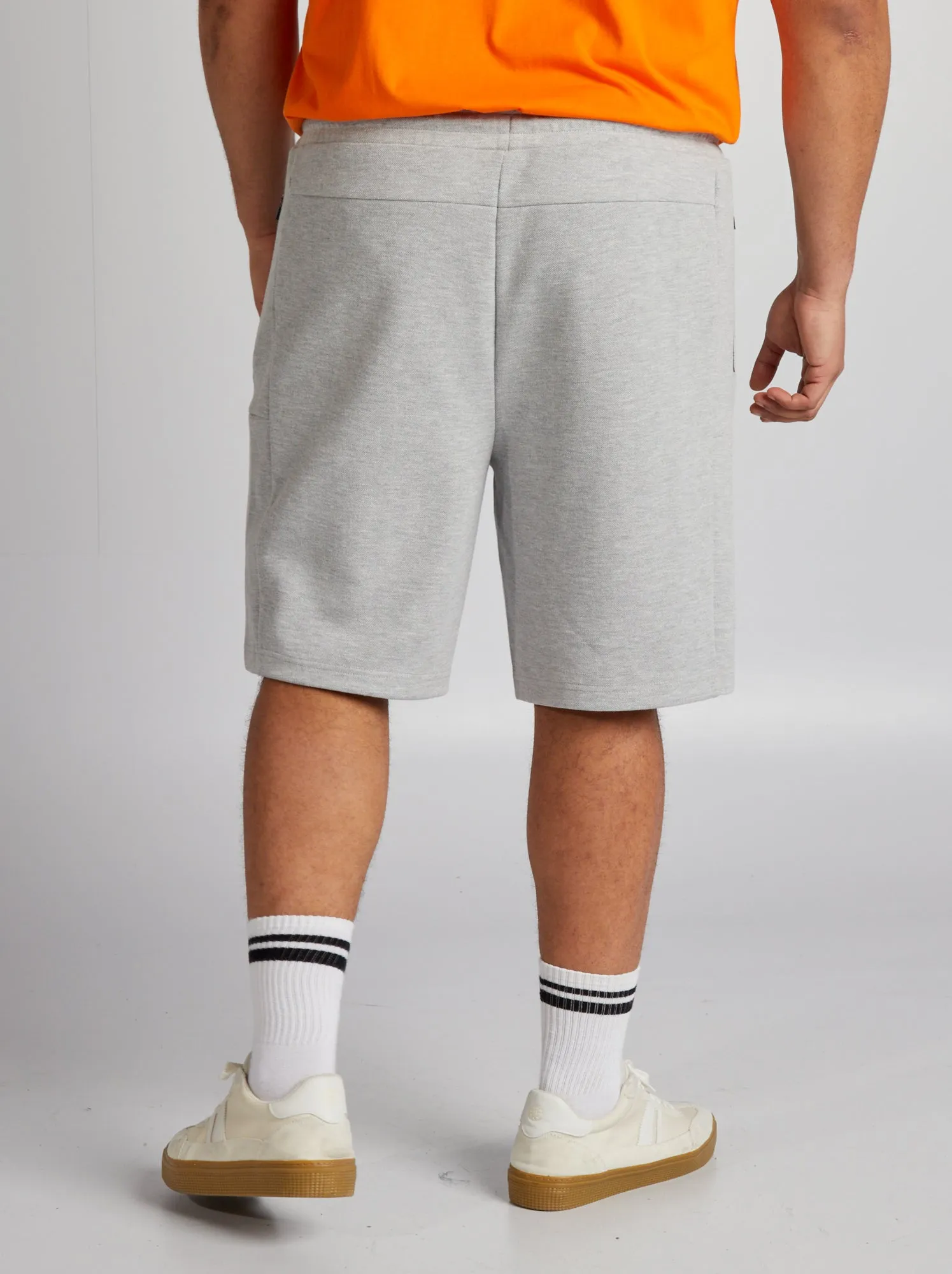 Bermuda stile joggers in piqué - GRIGIO