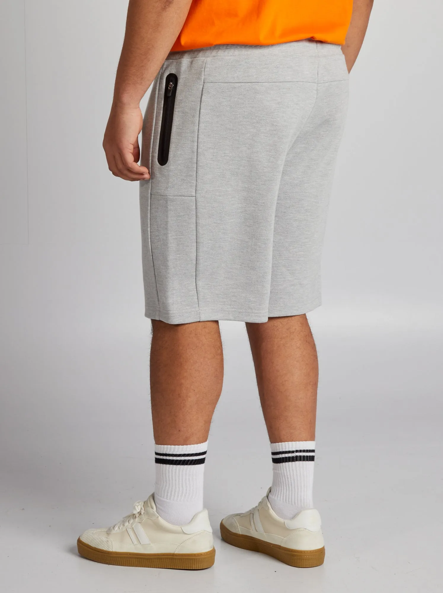 Bermuda stile joggers in piqué - GRIGIO
