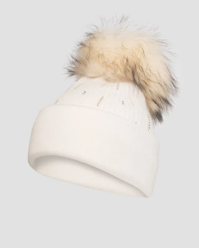 Berretto bianco in cashmere da donna William Sharp