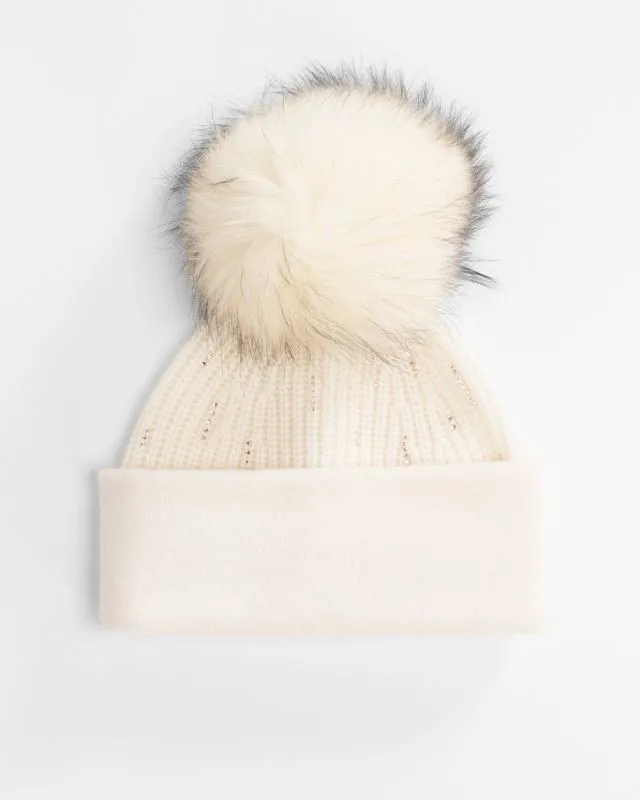 Berretto bianco in cashmere da donna William Sharp