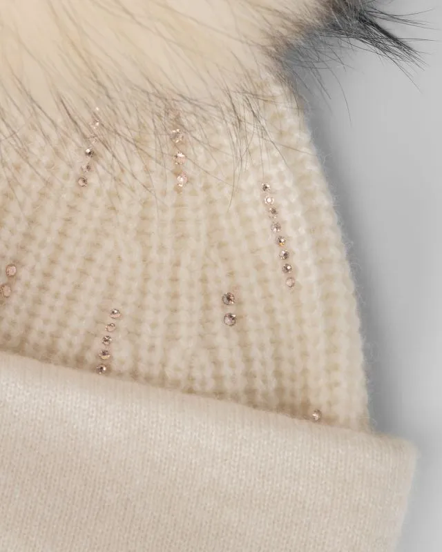 Berretto bianco in cashmere da donna William Sharp