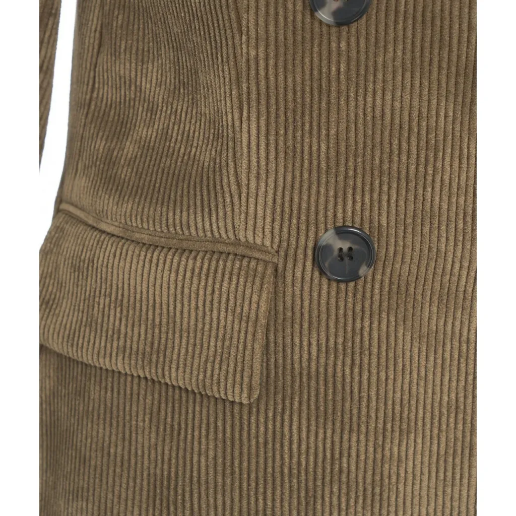 Blazer in velluto a coste oliva