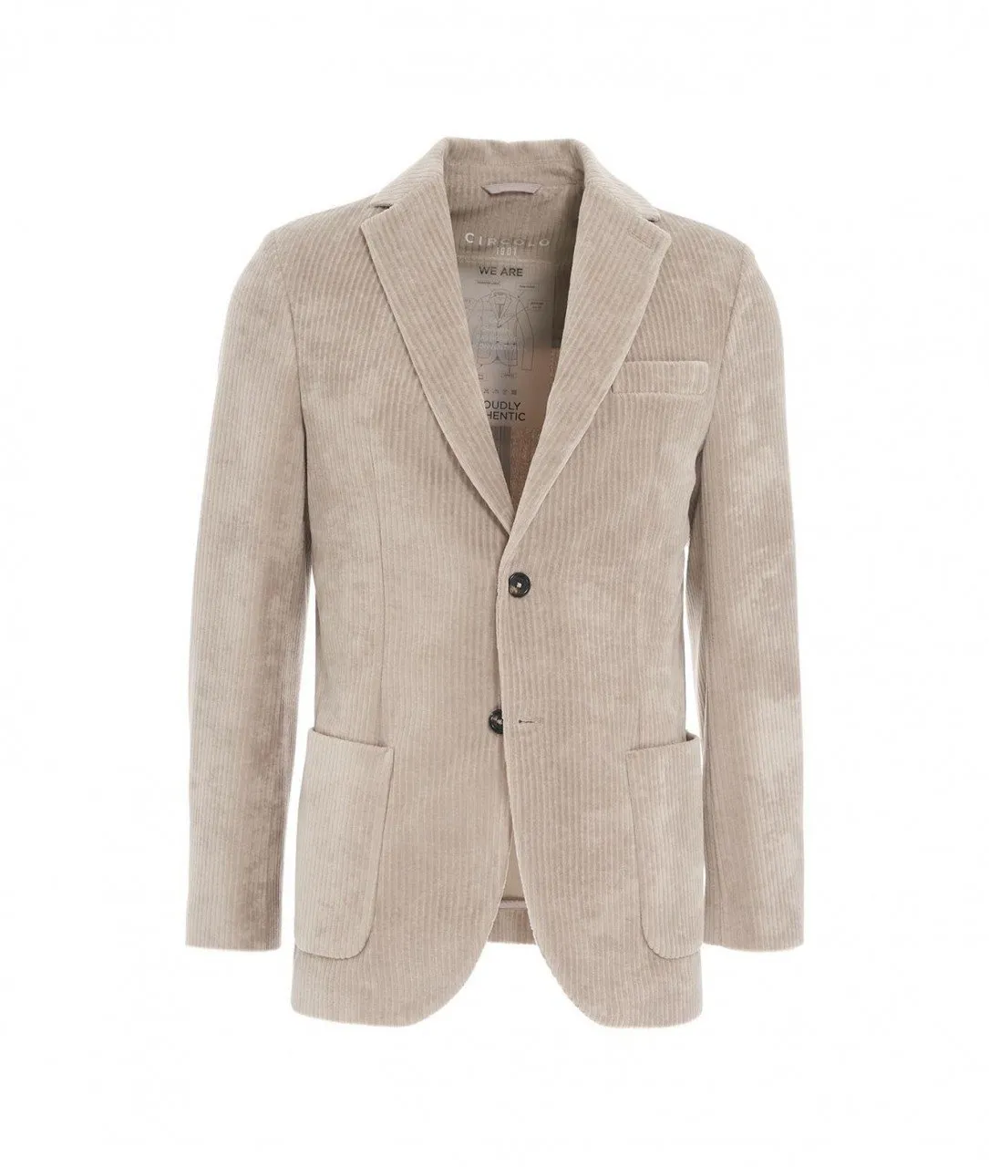 Blazer monopetto in velluto a coste grigio chiaro grigio chiaro