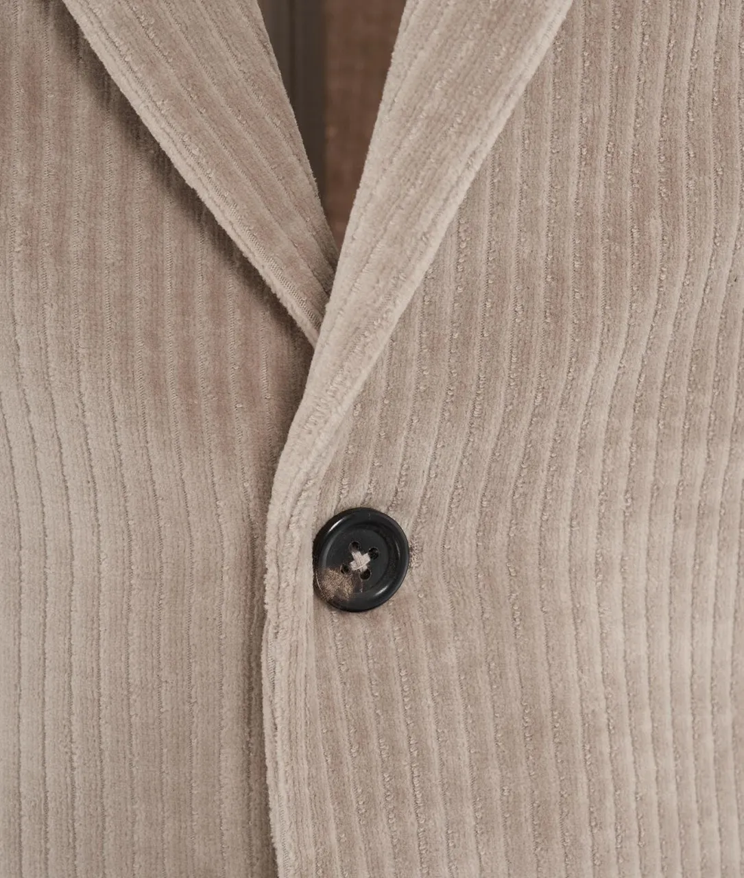 Blazer monopetto in velluto a coste grigio chiaro grigio chiaro