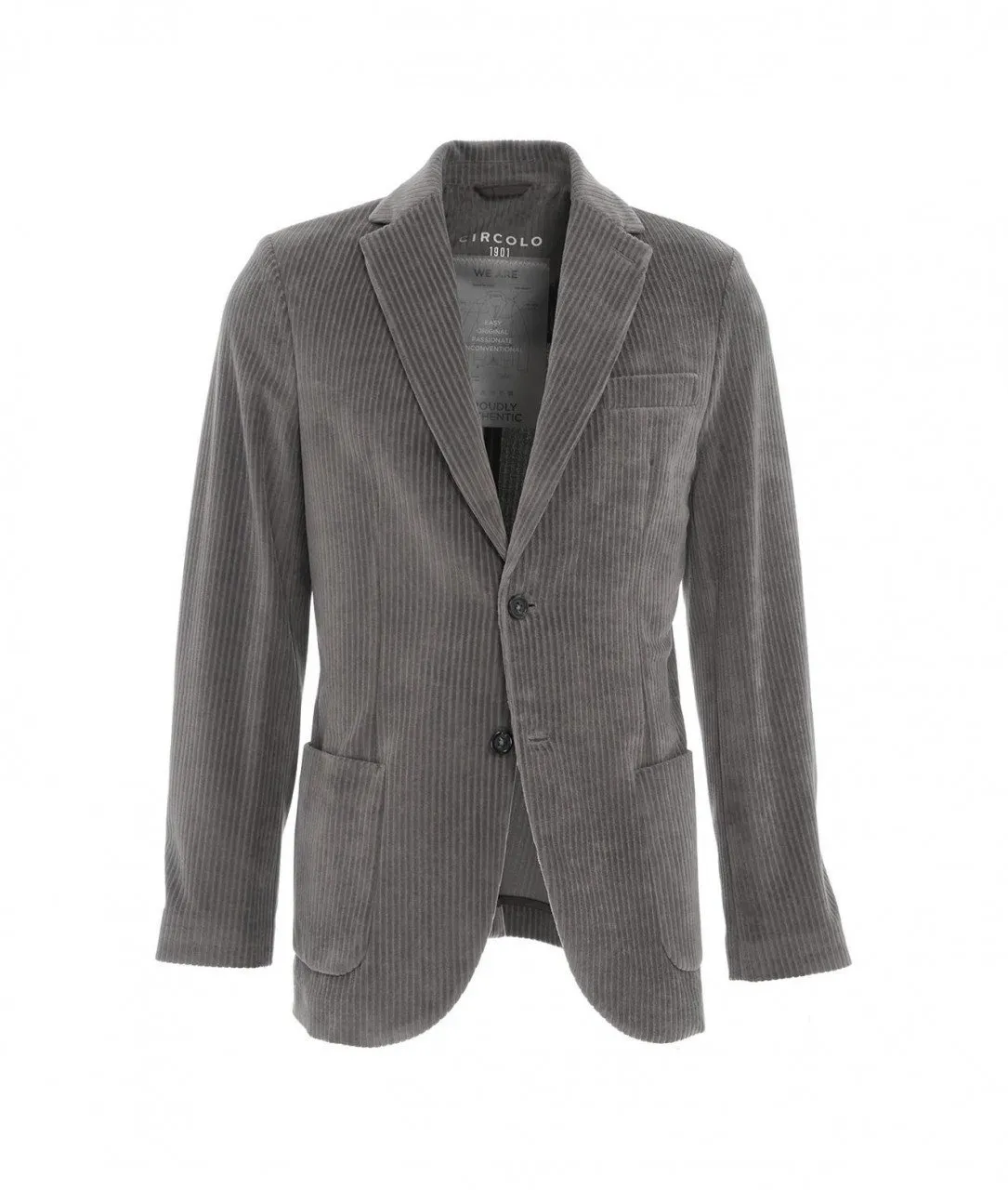 Blazer monopetto in velluto a coste grigio grigio