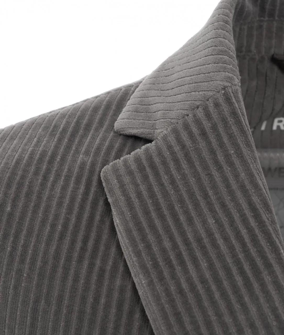 Blazer monopetto in velluto a coste grigio grigio