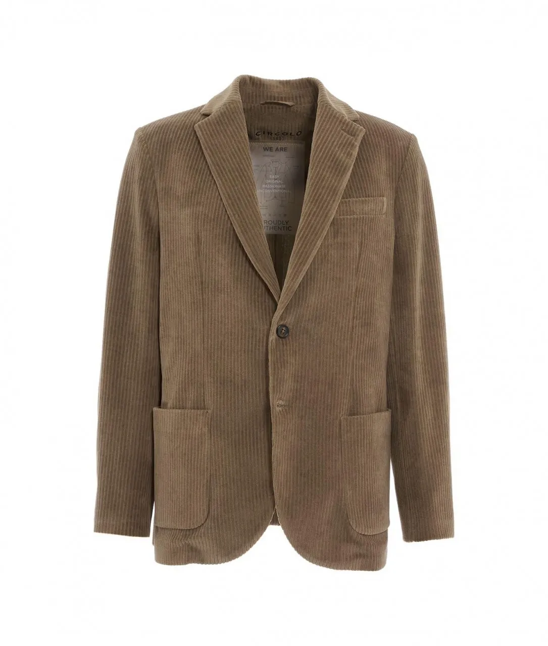 Blazer monopetto in velluto a coste marrone chiaro marrone chiaro