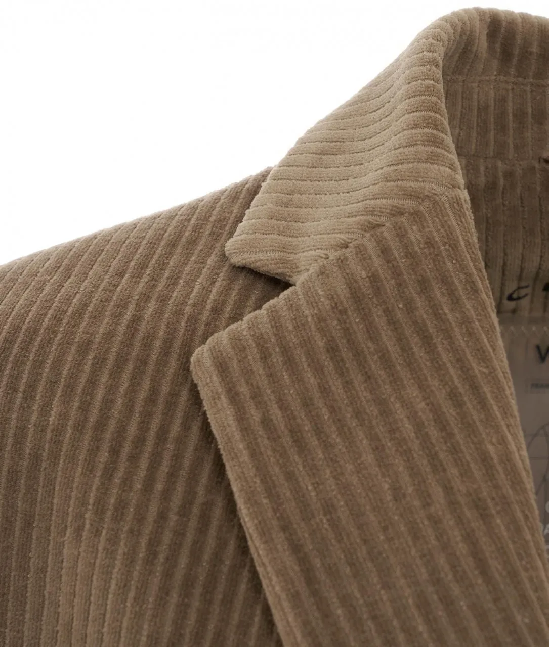 Blazer monopetto in velluto a coste marrone chiaro marrone chiaro