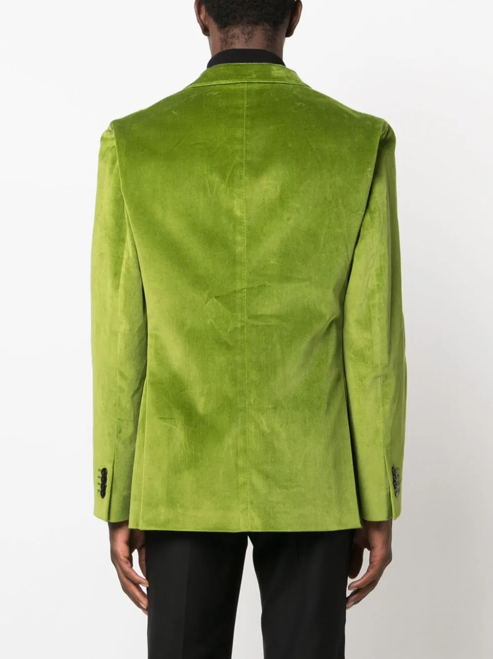 Blazer monopetto in velluto in verde - uomo