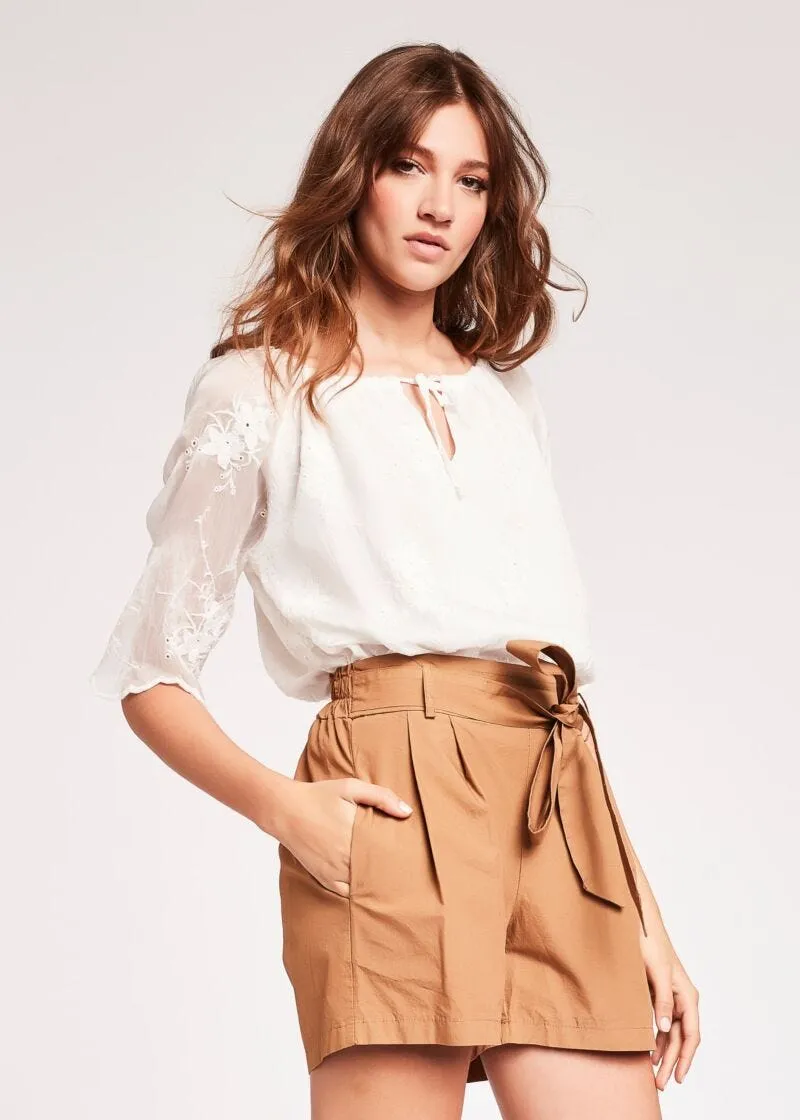 Blusa in seta con ricamo