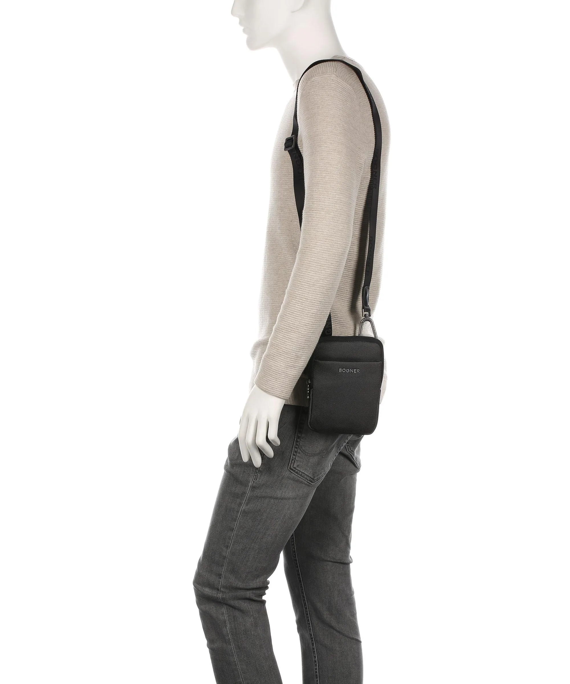  Bogner Keystone Frank Borsa a tracolla nylon grigio scuro  