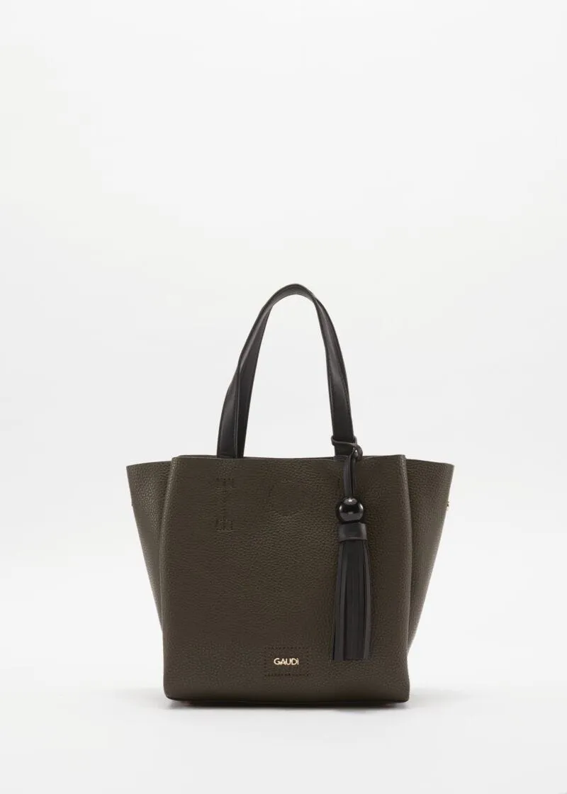 Borsa con manici a contrasto colore