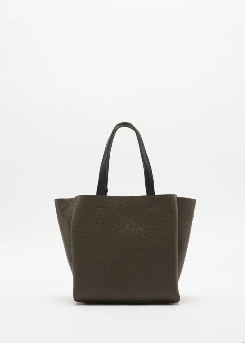 Borsa con manici a contrasto colore