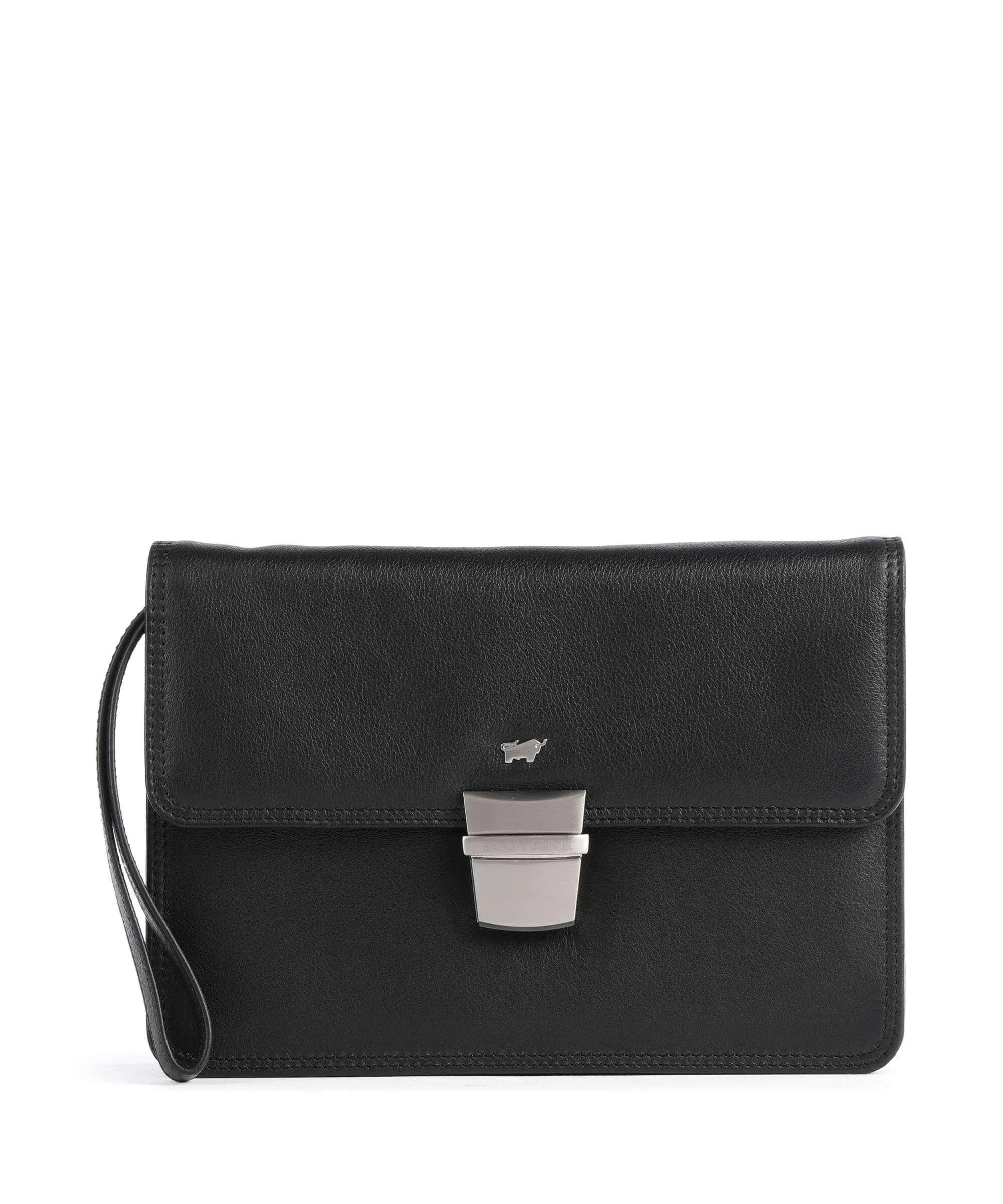  Braun Büffel Poly Borsa da polso morbida pelle bovina nero  