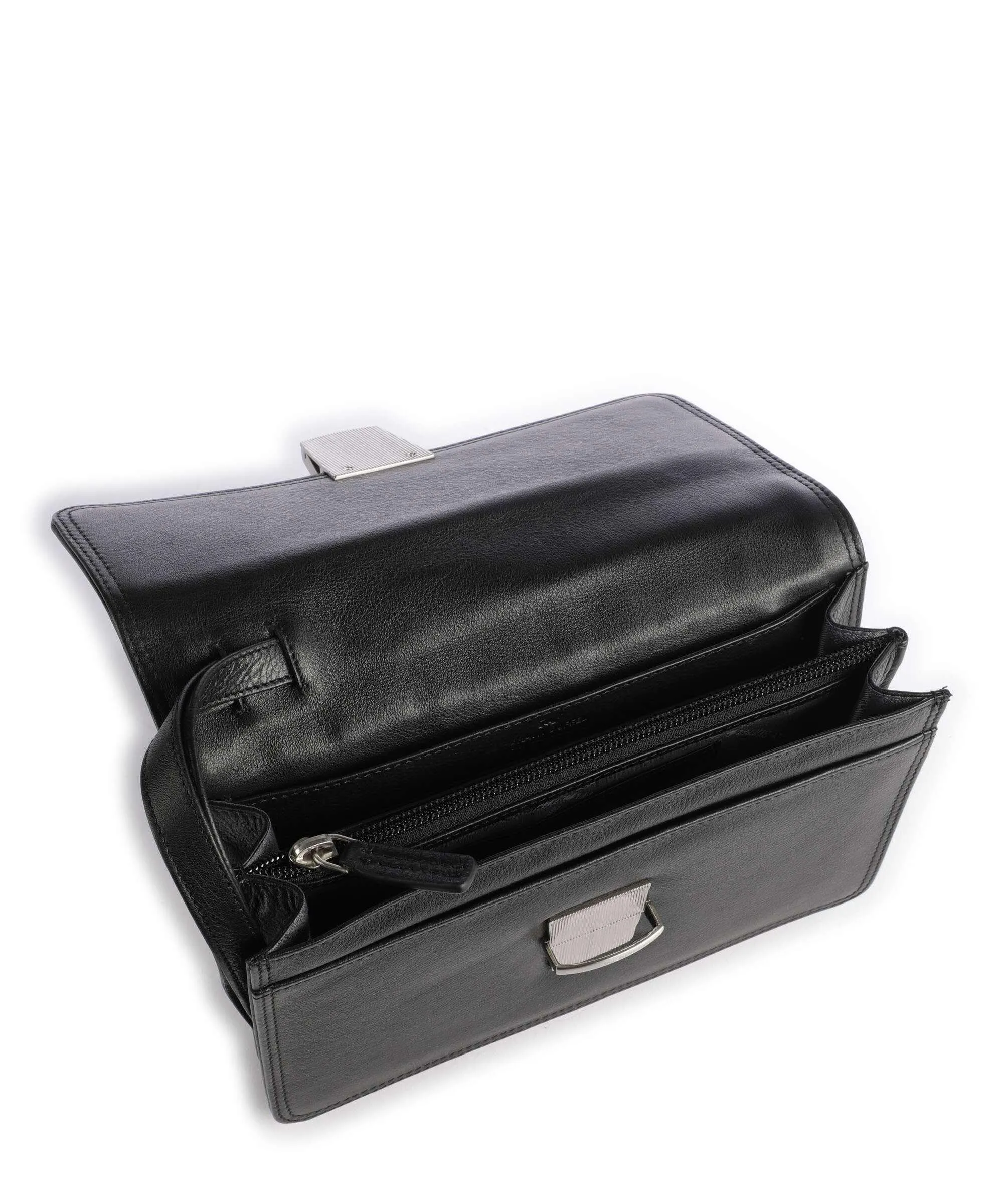  Braun Büffel Poly Borsa da polso morbida pelle bovina nero  