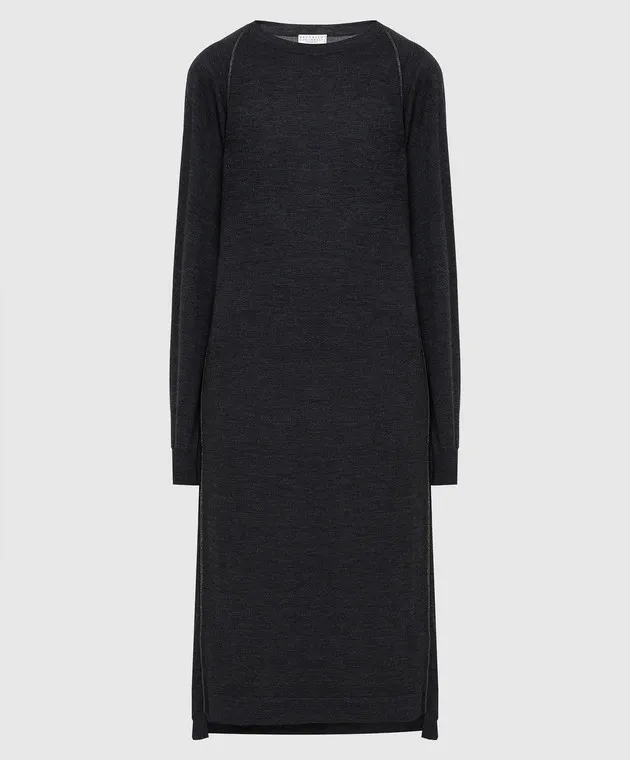 Brunello Cucinelli Abito in lana e cashmere antracite M14817A80P
