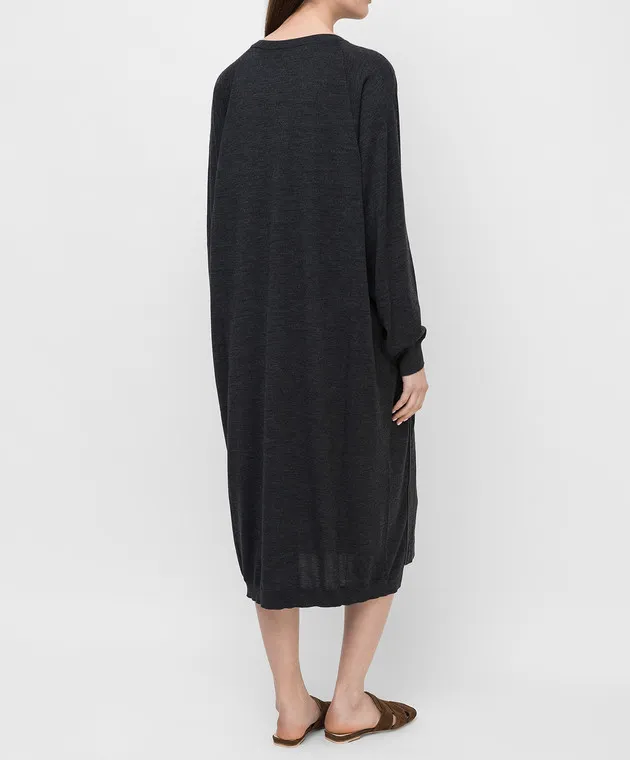 Brunello Cucinelli Abito in lana e cashmere antracite M14817A80P