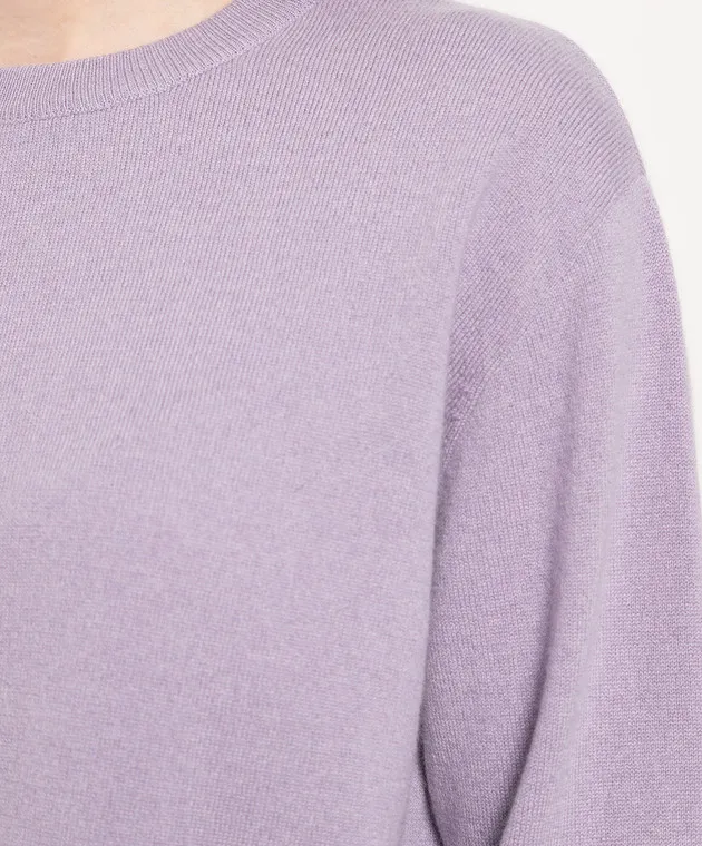 Brunello Cucinelli Maglione in cashmere viola con coulisse M12150140