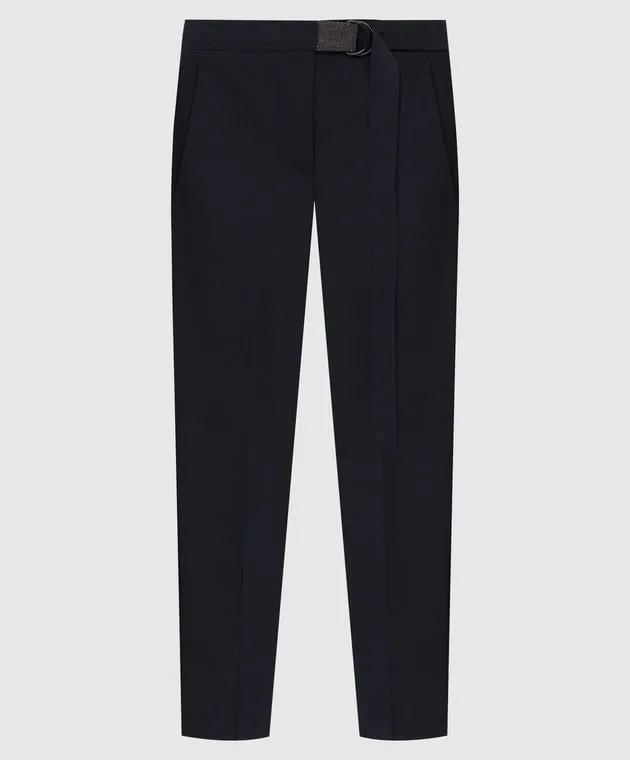 Brunello Cucinelli Pantaloni in lana con catene M0W07P7044