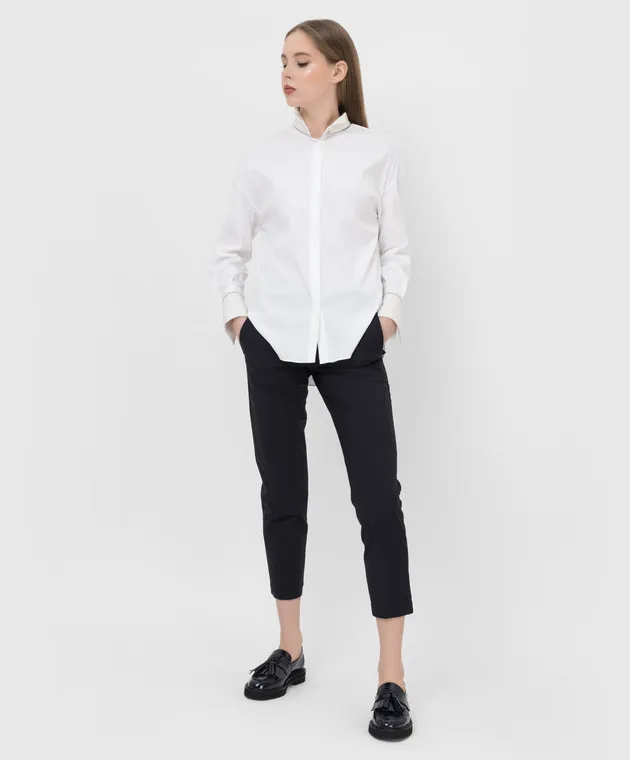 Brunello Cucinelli Pantaloni in lana con catene M0W07P7044