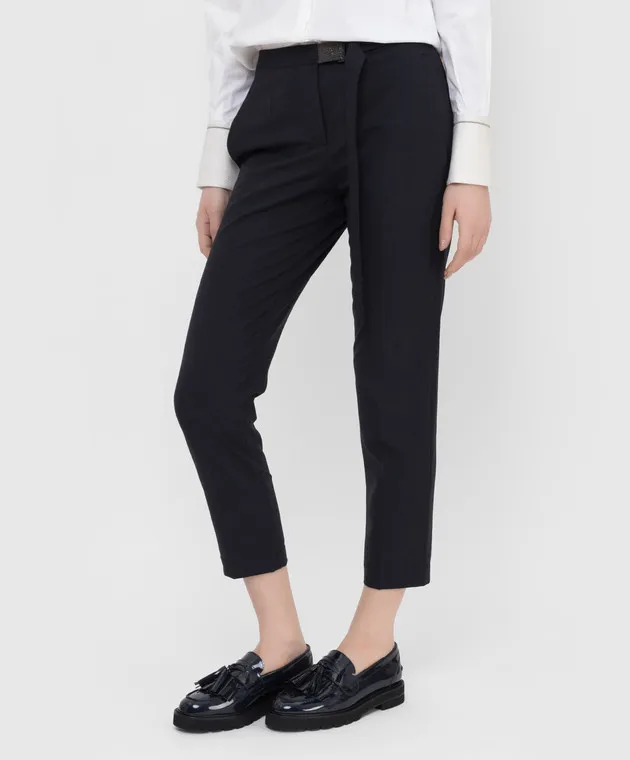 Brunello Cucinelli Pantaloni in lana con catene M0W07P7044