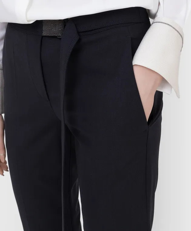 Brunello Cucinelli Pantaloni in lana con catene M0W07P7044