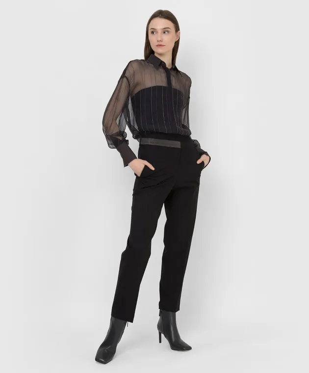 Brunello Cucinelli Pantaloni in lana con catene MB526P7413