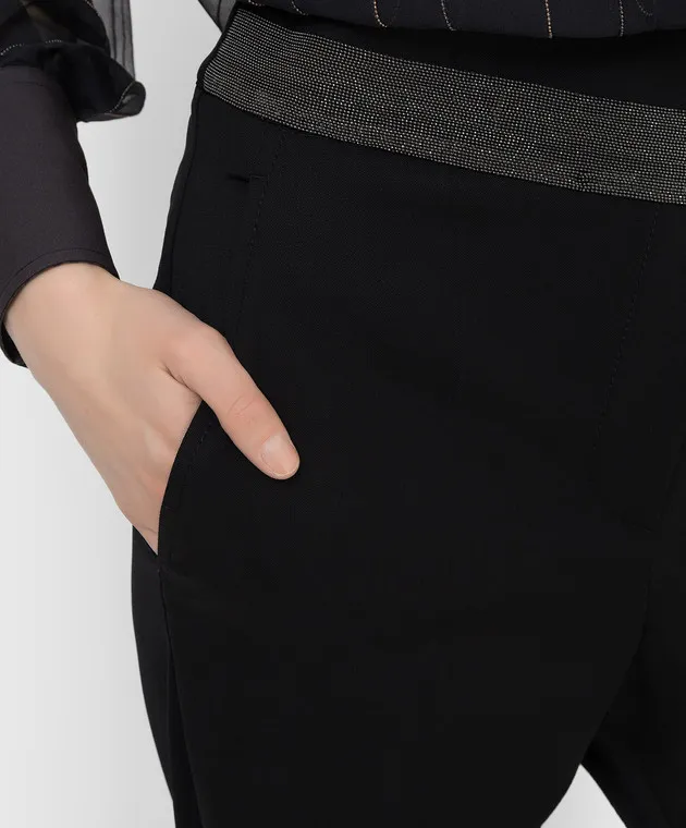 Brunello Cucinelli Pantaloni in lana con catene MB526P7413