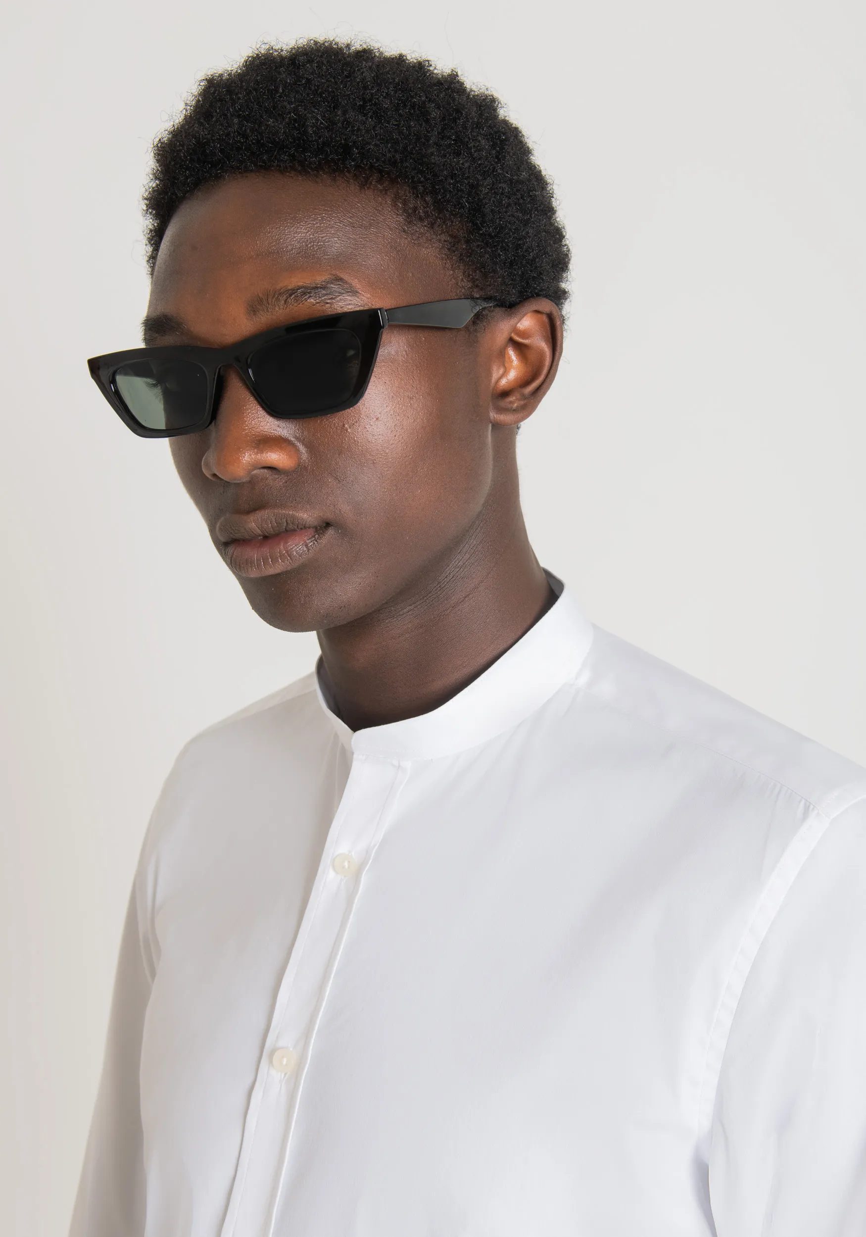 CAMICIA IN COTONE CON COLLO ALLA COREANA
