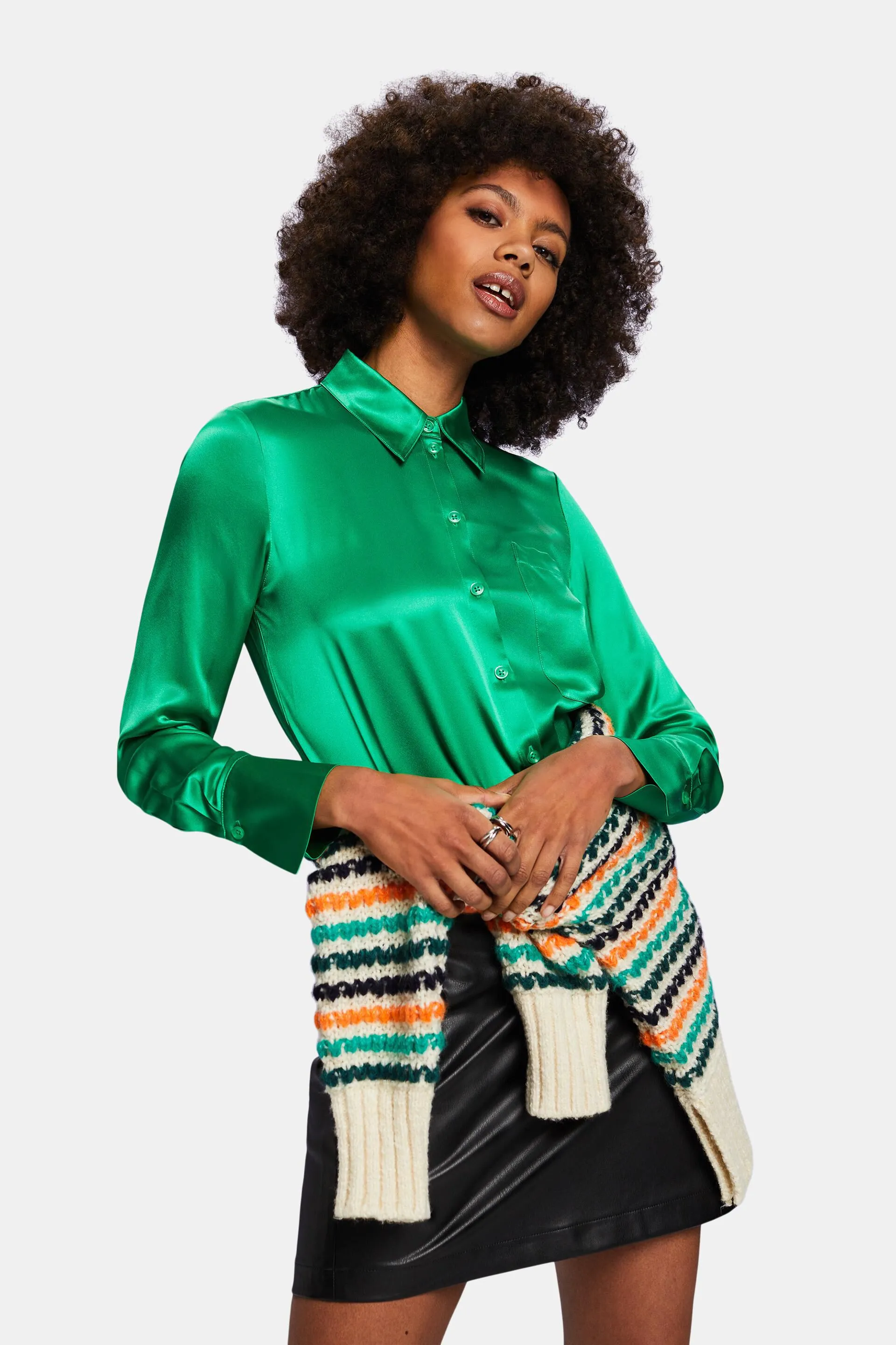 Camicia in raso di seta