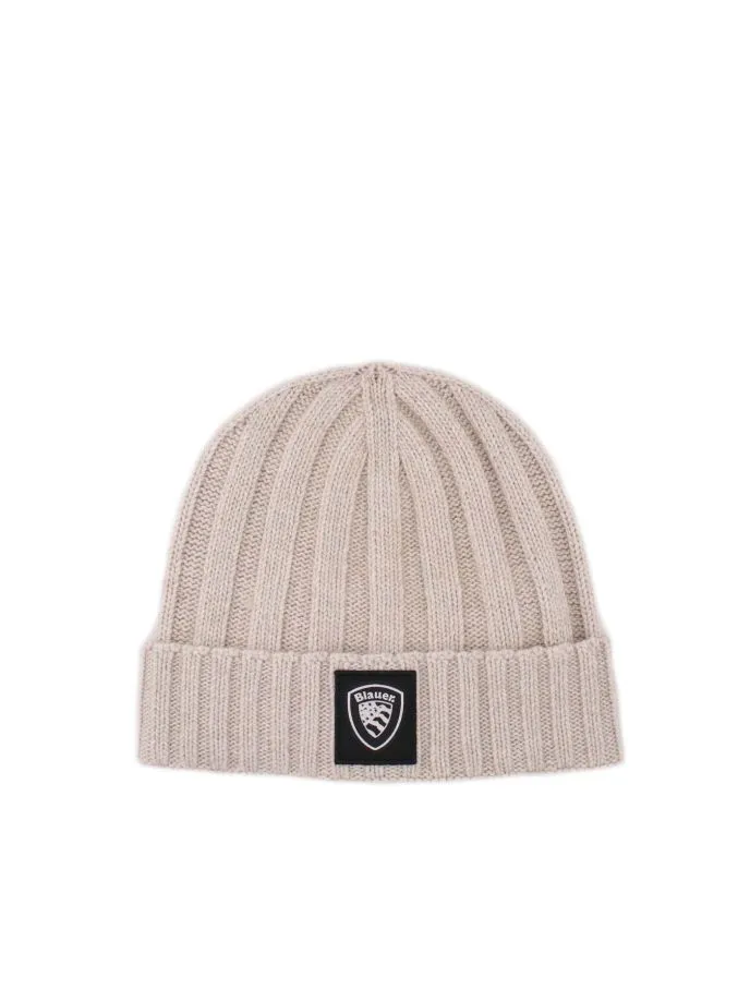 Cappellino in lana con risvolto